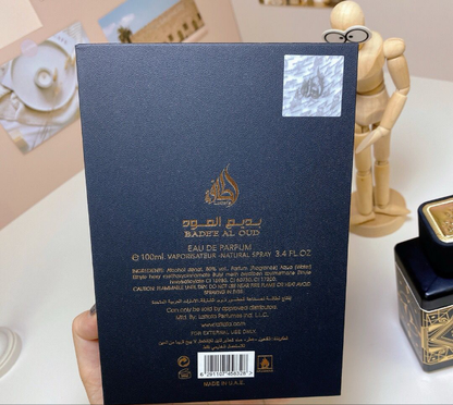 Latafa Fragrance Black Glory Ewood 100ml Bade'e Al Oud Oud for Gloryl